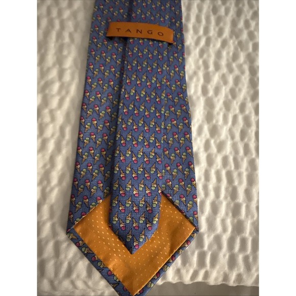 Tango Silk Neck Tie Ice Cream Cones Pattern B9 - Picture 3 of 4